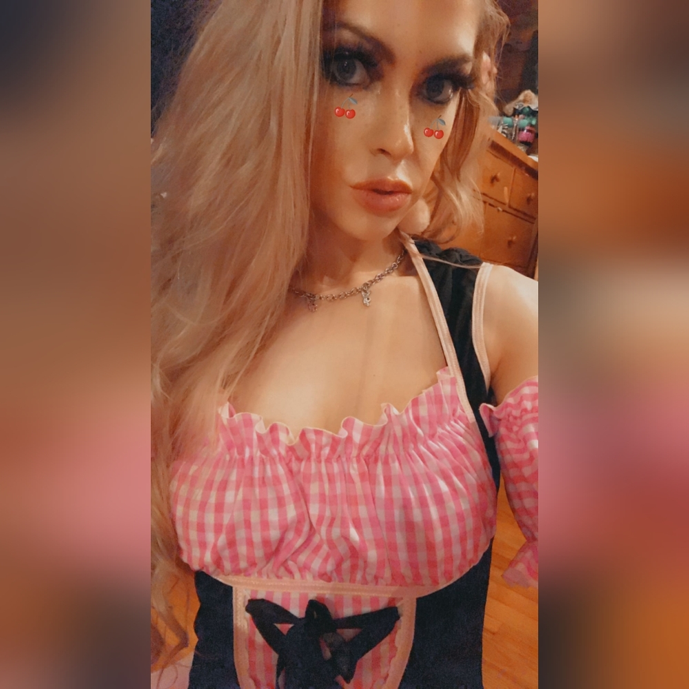 S/M LIL MISS MUFFET LEG AVENUE PINK GINGHAM PLAID DRESS HALLOWEEN COSTUME - Picture 8 of 14